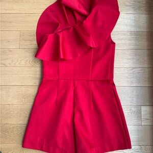 Red Ruffled Kids Romper
